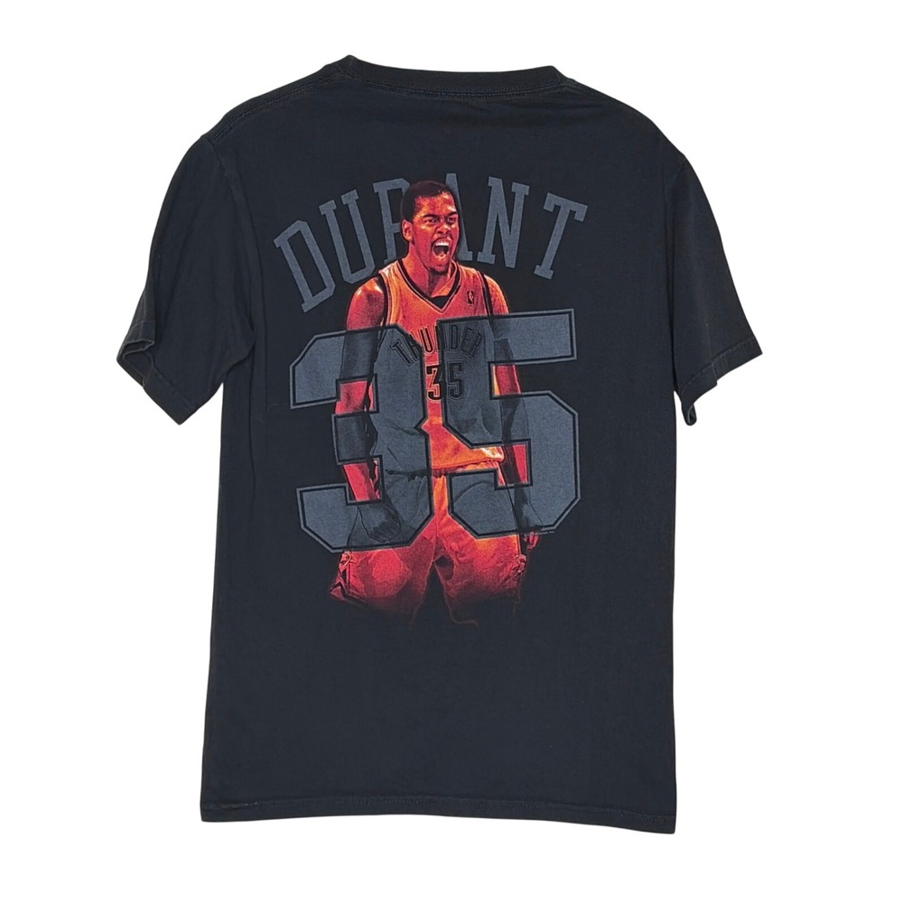 Majestic Kevin Durant OKC Thunder Shirt Small Black KD 35 Graphic Tee NBA